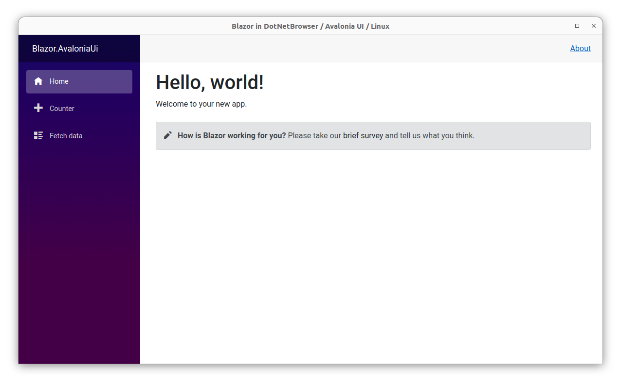 Blazor Hybrid app on Avalonia UI on Linux