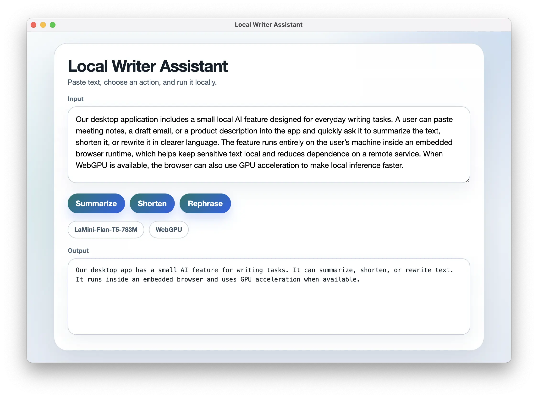 Application screenshot