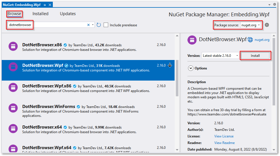 WPF package