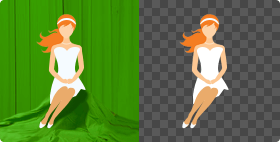 Demonstration of a replaced green background