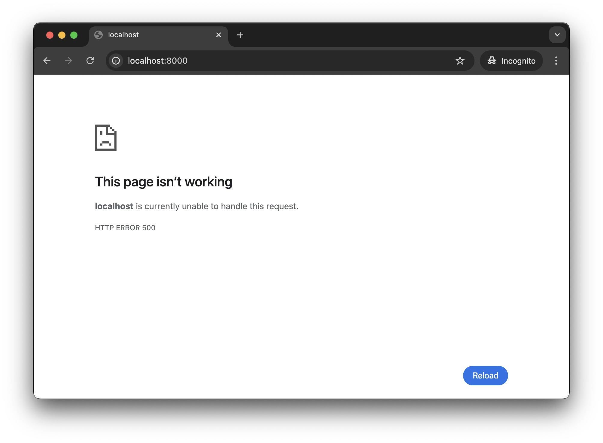 An error page in Chromium