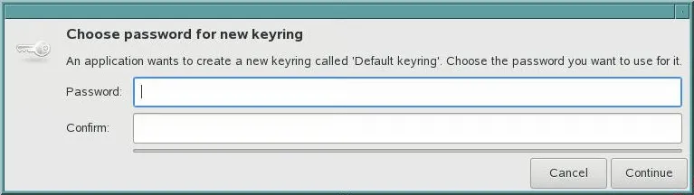 Choose password for new keyring
