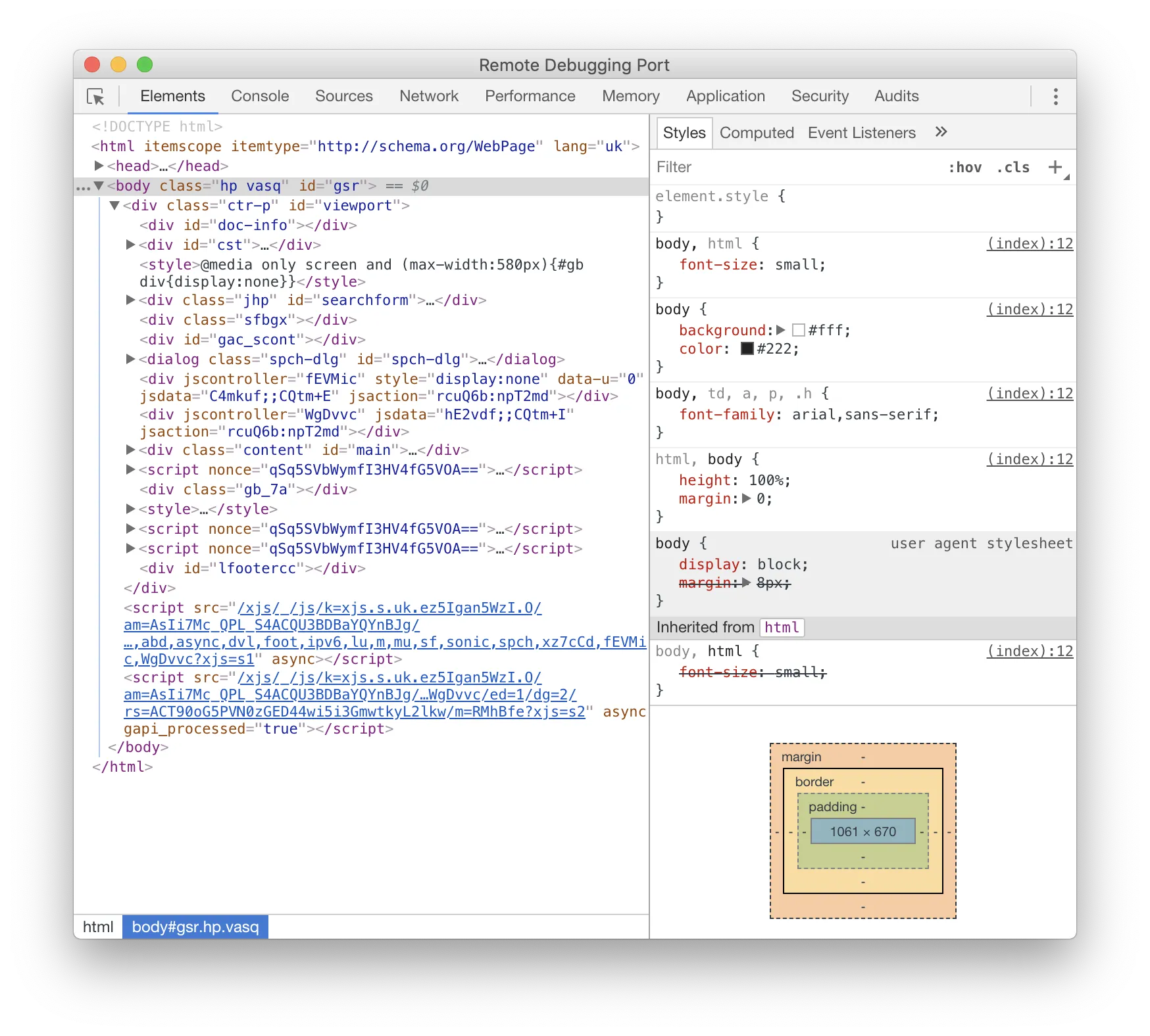 Remote Debugging Port