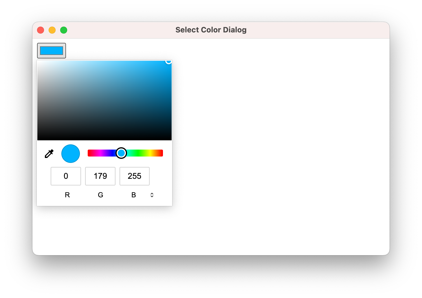 Select color dialog
